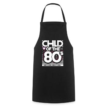 Design rétro vintage des années 80 - Born to Rock - Tablier de cuisine - noir - Devant - AI Model Male 185 dark (185cm)