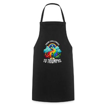 AuDHD Autism ADHD Autistic Spectrum Neurodiversity - Cooking Apron - black - Front - AI Model Male 185 dark (185cm)