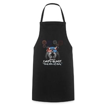 Capybara Proud Patriots - Have a Capy-Blast this - Cooking Apron - black - Front - AI Model Male 185 dark (185cm)