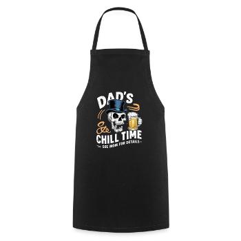 dad s chill time - papa biere - Tablier de cuisine - noir - Devant - AI Model Male 185 dark (185cm)