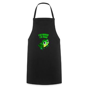 Je vais où je suis crapaud drôle grenouille mignonne humour animal - Tablier de cuisine - noir - Devant - AI Model Male 185 dark (185cm)