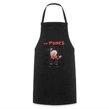 Old Punks Never Die - Punk Rock - This Grandma - Cooking Apron - black - Front - AI Model Male 185 dark (185cm)