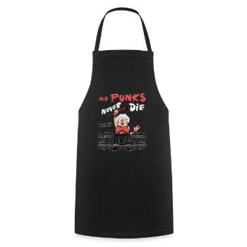 Old Punks Never Die - This Grandma Rocks and - Cooking Apron - black - Front - AI Model Male 185 dark (185cm)