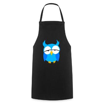 Blue Boys Eule Cartoon Nächtliche Raubvögel Liebe - Kochschürze - Schwarz - Vorne - AI Model Male 185 dark (185cm)