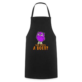 Who Gives A Hoot Funny Owl Nocturnal Predator Bird - Cooking Apron - black - Front - AI Model Male 185 dark (185cm)
