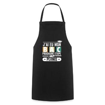 Cadeau Baccalauréat Bachelier Bachelière Bac 2024 - Tablier de cuisine - noir - Devant - AI Model Male 185 dark (185cm)