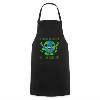 Bathing beach & sea plastic-free against pollution - Cooking Apron - black - Front - AI Model Male 185 dark (185cm)