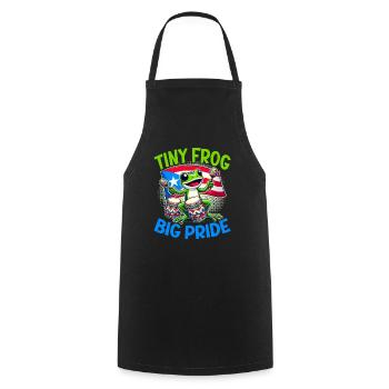 Coqui Frog Puerto Rico Pride Boricua Puerto Rican - Cooking Apron - black - Front - AI Model Male 185 dark (185cm)