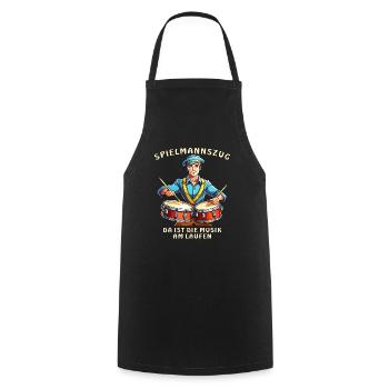 MARCHING BAND MUSIC ON - Cooking Apron - black - Front - AI Model Male 185 dark (185cm)