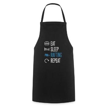 Eat Sleep Rafting Repeat White Water Paddling - Cooking Apron - black - Front - AI Model Male 185 dark (185cm)