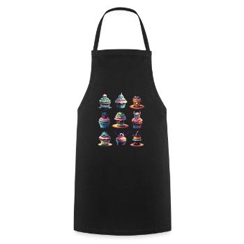 Halloween Cupcakes. - Cooking Apron - black - Front - AI Model Male 185 dark (185cm)