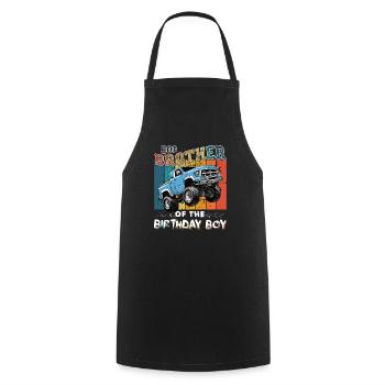 Grand frère du Monster Truck Birthday Boy - Tablier de cuisine - noir - Devant - AI Model Male 185 dark (185cm)