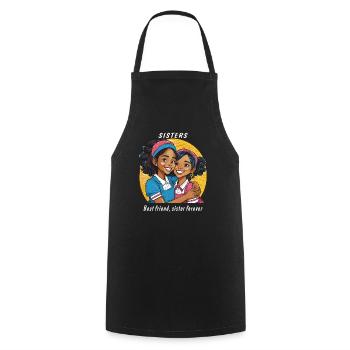 SISTERS Best friend, sister forever - Cooking Apron - black - Front - AI Model Male 185 dark (185cm)