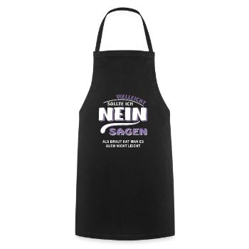 SAY NO BRIDE - Cooking Apron - black - Front - AI Model Male 185 dark (185cm)
