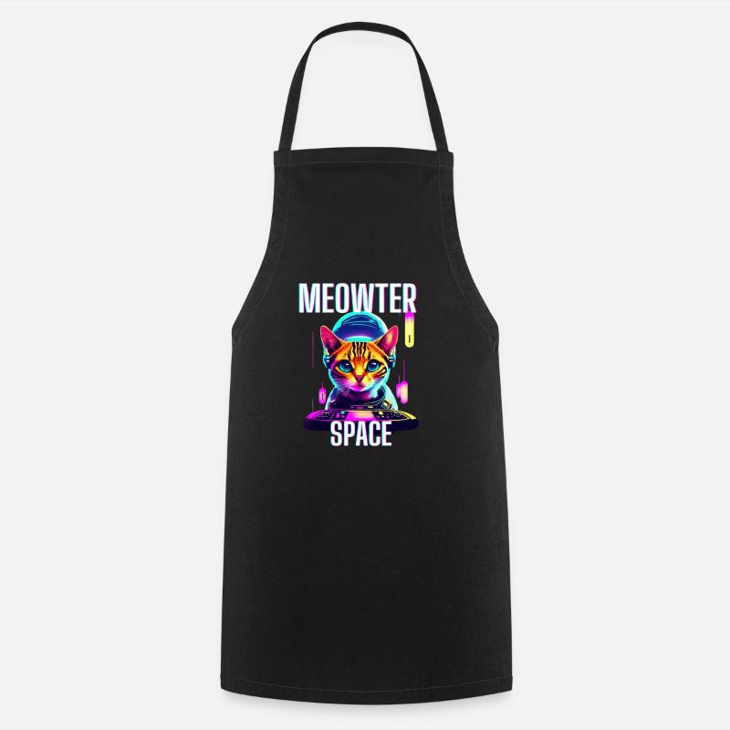 MEOWTER SPACE - Cooking Apron - black