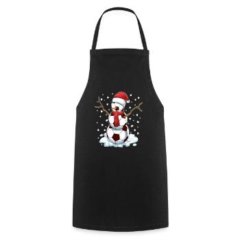 Funny Christmas Soccer Balls Santa Snowman - Kochschürze - Schwarz - Vorne - AI Model Male 185 dark (185cm)