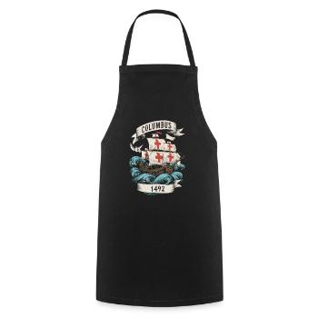 Columbus Day Christopher Columbus Italian American - Cooking Apron - black - Front - AI Model Male 185 dark (185cm)