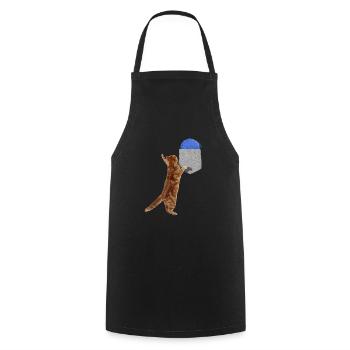Katze, die nach Wollball in Ihrer falschen Tasche greift Spaß - Kochschürze - Schwarz - Vorne - AI Model Male 185 dark (185cm)