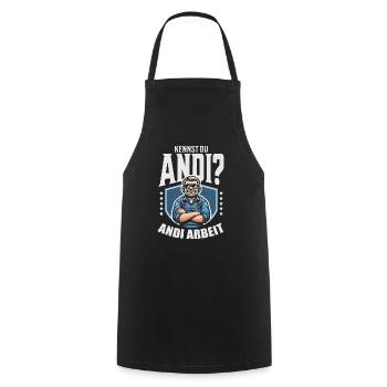 Handwerker Andi Arbeit Geschenk Sprüche Lustig - Kochschürze - Schwarz - Vorne - AI Model Male 185 dark (185cm)