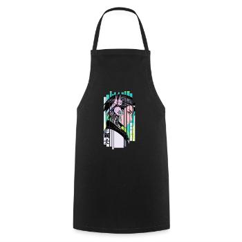 Man Ninja Geometric Gaming Green Background - Cooking Apron - black - Front - AI Model Male 185 dark (185cm)