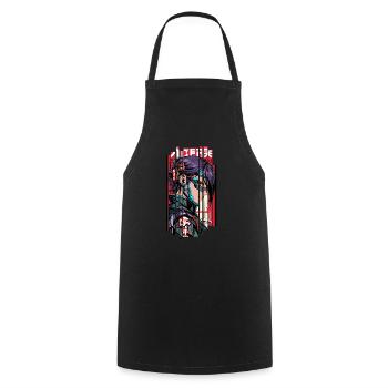Mann Ninja Geometrische Kanji - Kochschürze - Schwarz - Vorne - AI Model Male 185 dark (185cm)