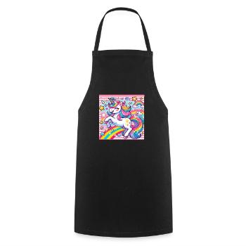 Cute Unicorn, Love Kawaii Unicorns - Cooking Apron - black - Front - AI Model Male 185 dark (185cm)