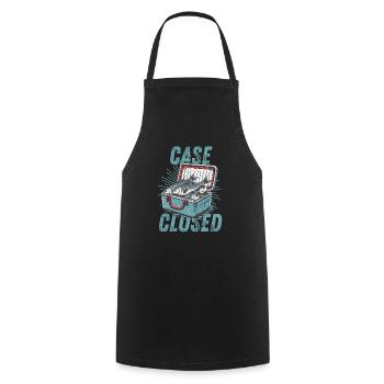 Cas fermé drôle pêcheur cadeau poisson en plein air - Tablier de cuisine - noir - Devant - AI Model Male 185 dark (185cm)