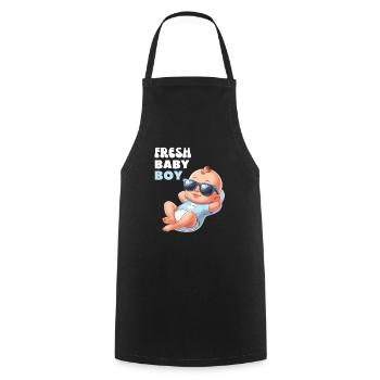 FRESH Bébé Garçon Cool Drôle Bébé Grossesse Mouton - Tablier de cuisine - noir - Devant - AI Model Male 185 dark (185cm)