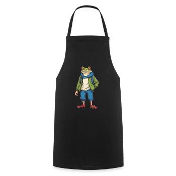 Frog - Cooking Apron - black - Front - AI Model Male 185 dark (185cm)