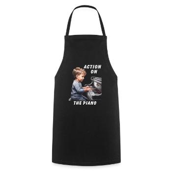 ACTION ON THE PIANO - Cooking Apron - black - Front - AI Model Male 185 dark (185cm)