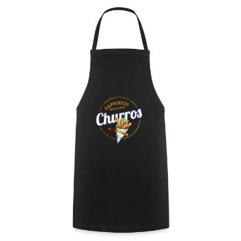 Churro Snack Vintage Dessert Retro Street Food - Cooking Apron - black - Front - AI Model Male 185 dark (185cm)