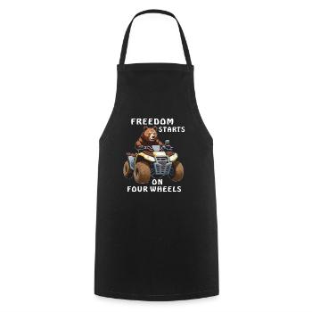 LE QUAD BEAR FREEDOM DÉMARRE SUR QUATRE ROUES - Tablier de cuisine - noir - Devant - AI Model Male 185 dark (185cm)