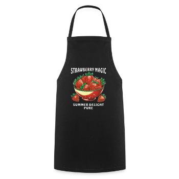 STRAWBERRY MAGIC SUMMER DELIGHT PURE - Kochschürze - Schwarz - Vorne - AI Model Male 185 dark (185cm)