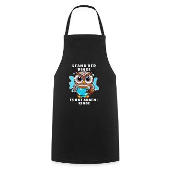 OWL STATE OF THINGS HAS DARK CIRCLES UNDER EYES - Cooking Apron - black - Front - AI Model Male 185 dark (185cm)