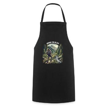 Mountains in view - Cooking Apron - black - Front - AI Model Male 185 dark (185cm)