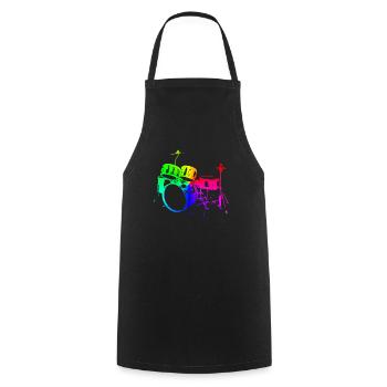 Drums Drums Drumstick Drummer Music Band Rock - Cooking Apron - black - Front - AI Model Male 185 dark (185cm)