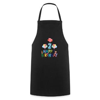 Happy Birthday 7th Birthday. - Cooking Apron - black - Front - AI Model Male 185 dark (185cm)