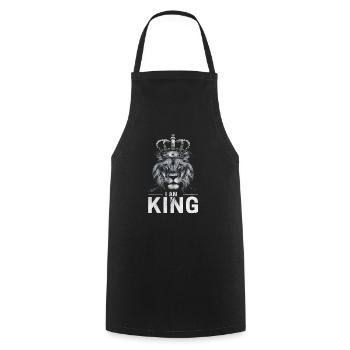 I am king lion with crown - Cooking Apron - black - Front - AI Model Male 185 dark (185cm)