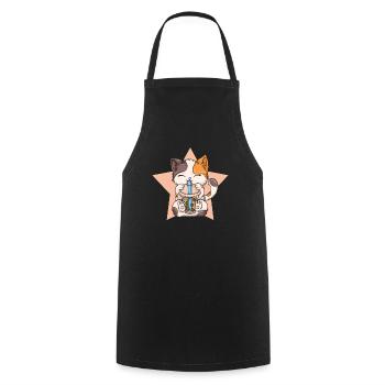 Bubble Tea Boba BubbleTea Kawaii Japan Tea Kpop - Cooking Apron - black - Front - AI Model Male 185 dark (185cm)