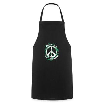Peace is a state of mind - Cooking Apron - black - Front - AI Model Male 185 dark (185cm)