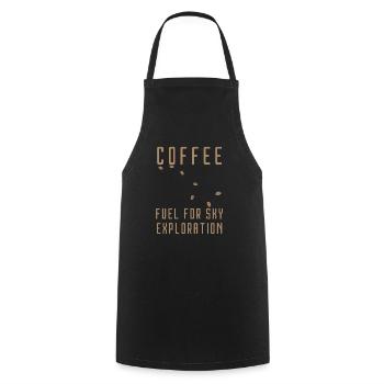 coffee fuel for sky exploration - Cooking Apron - black - Front - AI Model Male 185 dark (185cm)