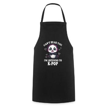 Cute Panda K-Pop Kpop Korea Music - Cooking Apron - black - Front - AI Model Male 185 dark (185cm)