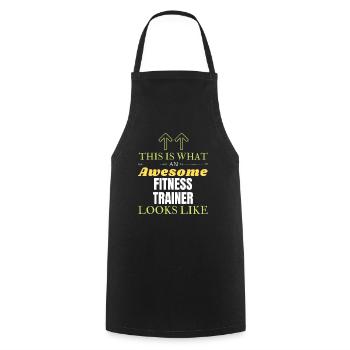 This is What an Awesome Fitness Trainer Looks Like - Cooking Apron - black - Front - AI Model Male 185 dark (185cm)