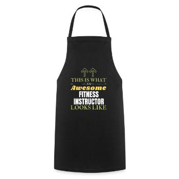 This is What an Awesome Fitness Instructor Looks L - Cooking Apron - black - Front - AI Model Male 185 dark (185cm)