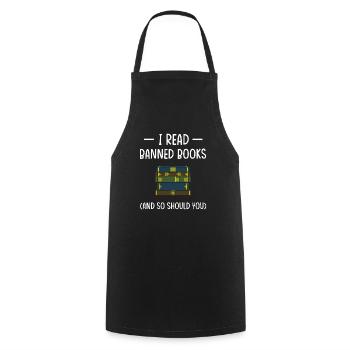 Book Books Library Reading Literature Read Books - Cooking Apron - black - Front - AI Model Male 185 dark (185cm)