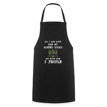 Book Books Library Reading Literature Read Books - Cooking Apron - black - Front - AI Model Male 185 dark (185cm)