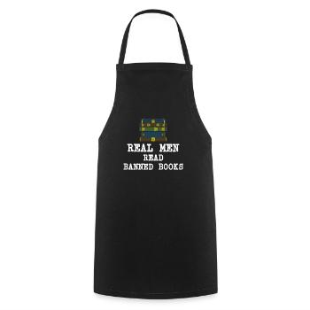 Book Books Library Reading Literature Read Books - Cooking Apron - black - Front - AI Model Male 185 dark (185cm)
