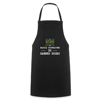 Book Books Library Reading Literature Read Books - Cooking Apron - black - Front - AI Model Male 185 dark (185cm)