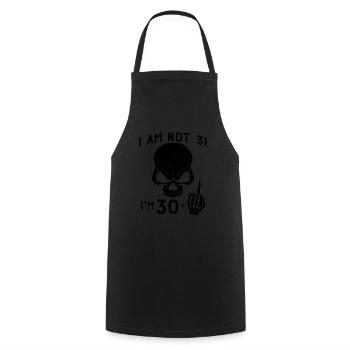 I Am 30 Plus Middle Finger - 31st Birthday - Cooking Apron - black - Front - AI Model Male 185 dark (185cm)