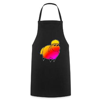 Wolly Sheepling Rainbow Retro wave Gaming - Kochschürze - Schwarz - Vorne - AI Model Male 185 dark (185cm)